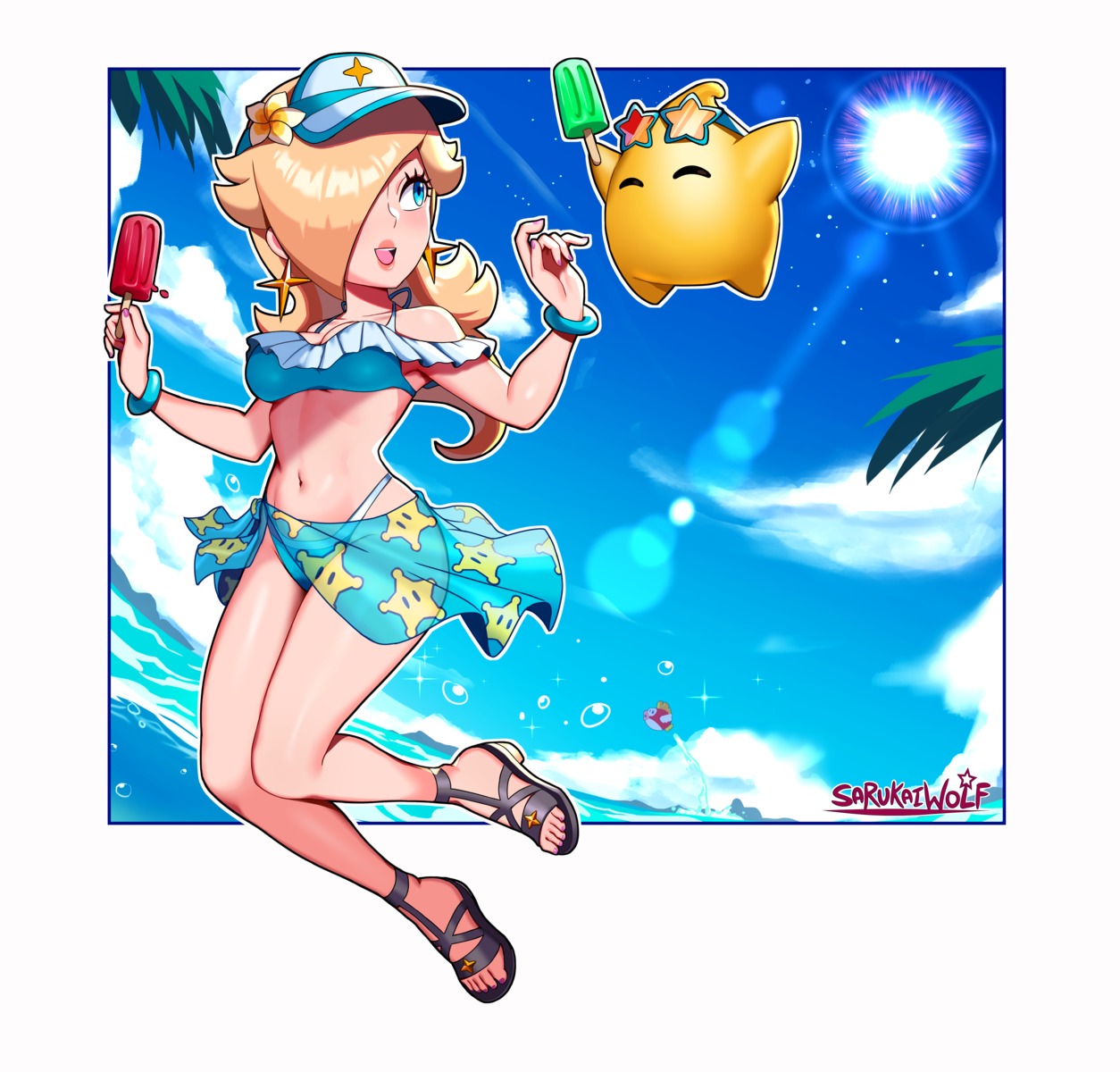 Sarukaiwolf Mario Series Luma Rosalina Bikini See Through Swimsuits 1036434 Yandere